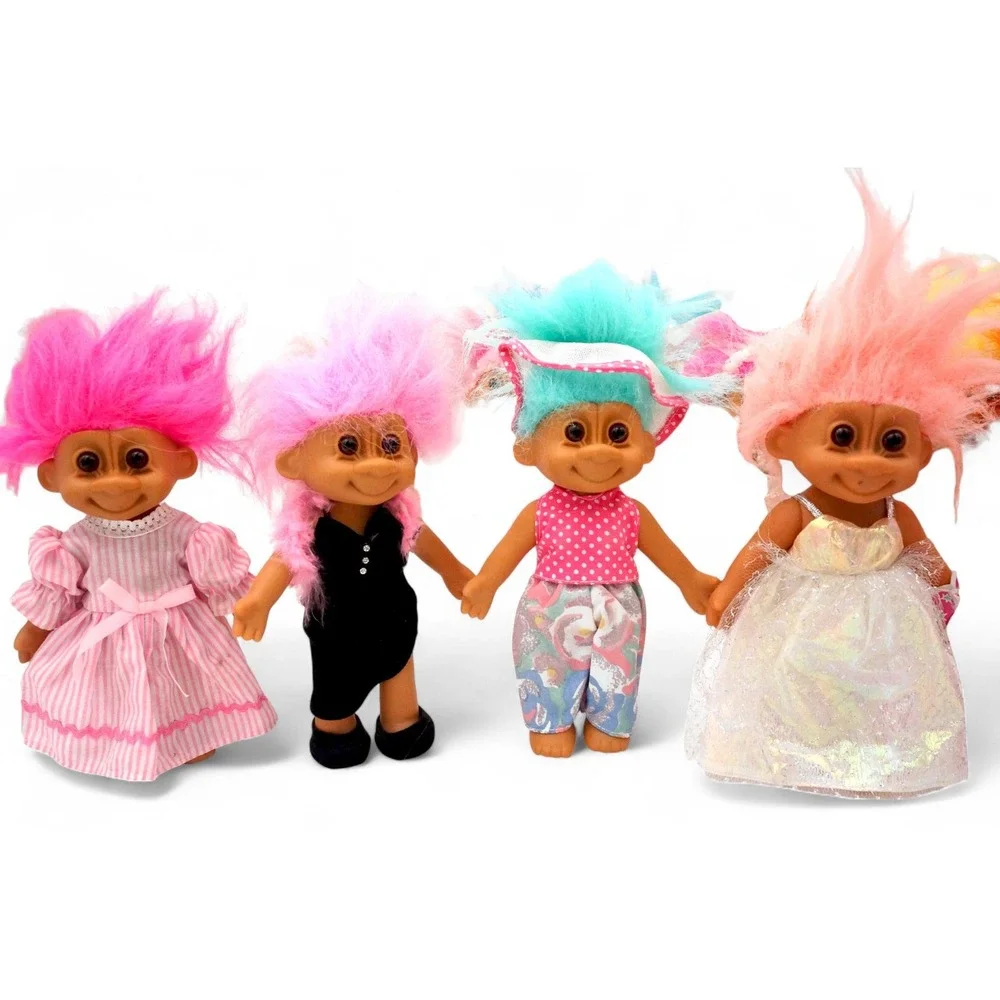 Vintage Troll Dolls Lot 7 Inch 90s Russ Ace Dam Mixed Outfit - Picture 9 of 16